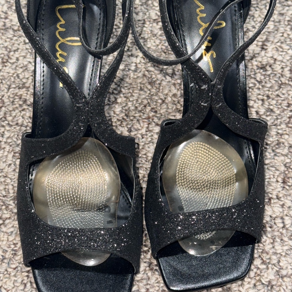 Black glitter sandal- Excellent condition
